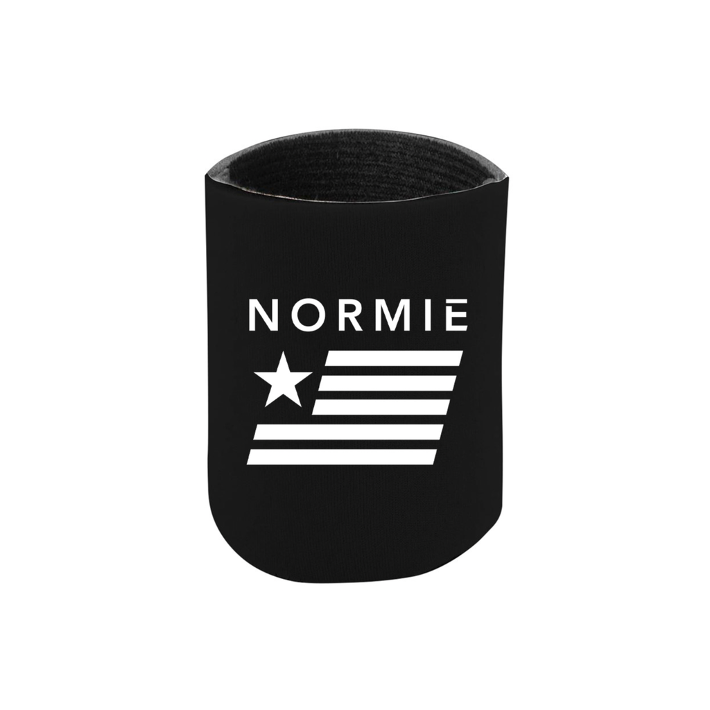 A drink holder with normie logo