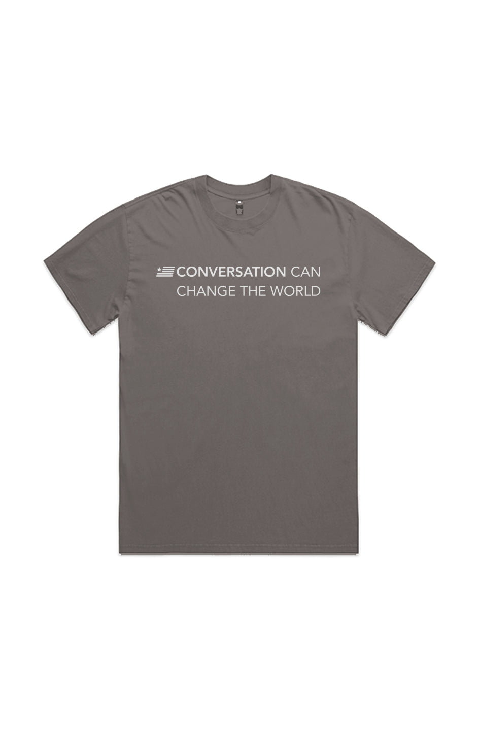 HEAVY FADED TEE GRAY with conversation can change the world